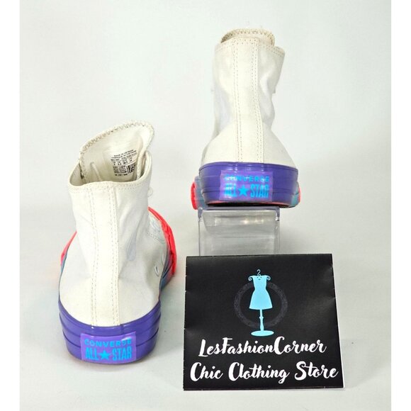 Converse White Cotton Chuck Taylor All Star Rainbow Sneakers Size 6 2043 - Picture 11 of 16